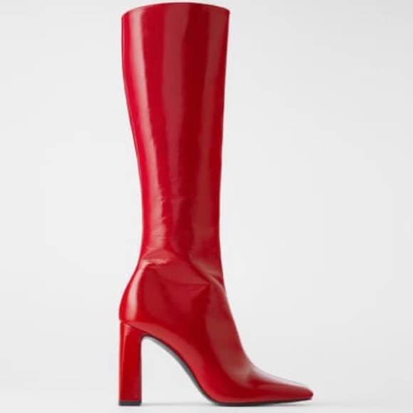 Zara red boots 2019 Clearance